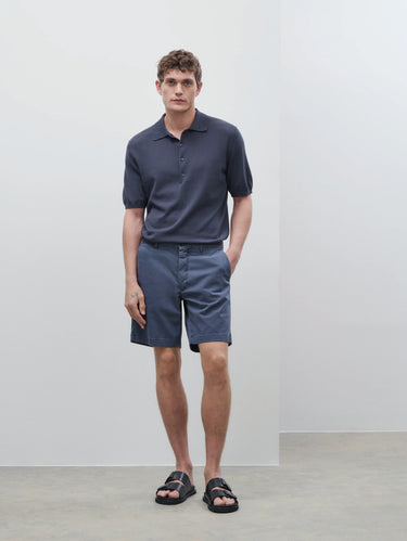 Chino-Shorts aus Baumwolle Rauchblau