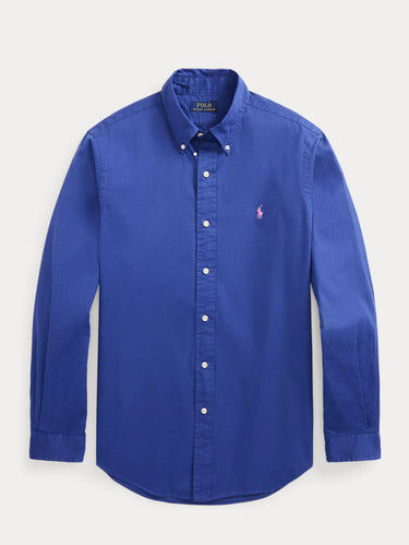 Camicia in Twill Tinta in Capo Blu
