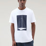 WOOLRICH-T-shirt in Jersey con Stampa Frontale Bianca-TRYME Shop