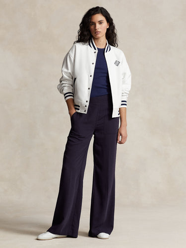 Bomber réversible style college blanc/bleu