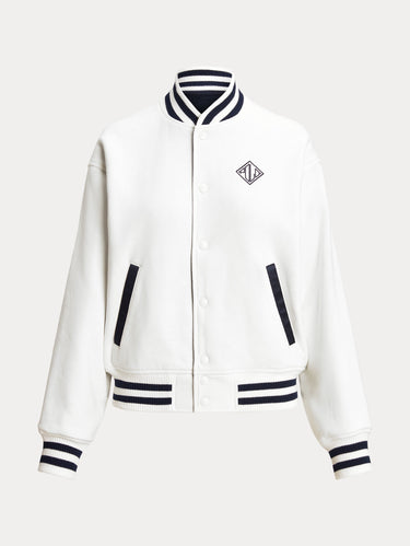 Bomber réversible style college blanc/bleu