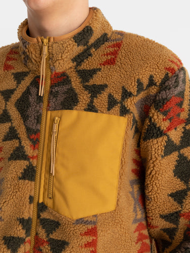 Fleece jas met Navaho print Bruin