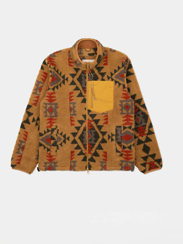 Fleece jas met Navaho print Bruin