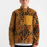 REVOLUTION-Giacca in Pile Stampa Navaho Marrone-TRYME Shop