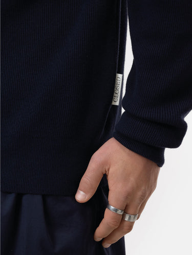 Pullover mit halbem Reißverschluss in Blau