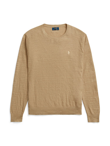 Pull en lin et coton kaki
