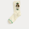 RALPH LAUREN-Calze Sportive con Polo Bear Avorio-TRYME Shop