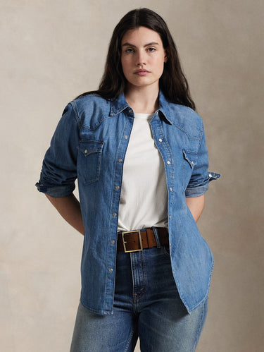 Westernoverhemd in Denimblauw