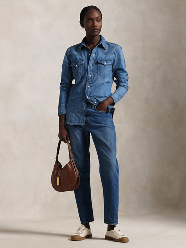 Westernoverhemd in Denimblauw