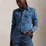 RALPH LAUREN-Camicia Western in Denim Blu-TRYME Shop