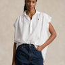 RALPH LAUREN-Camicia in Lino con Arricciature Bianco-TRYME Shop