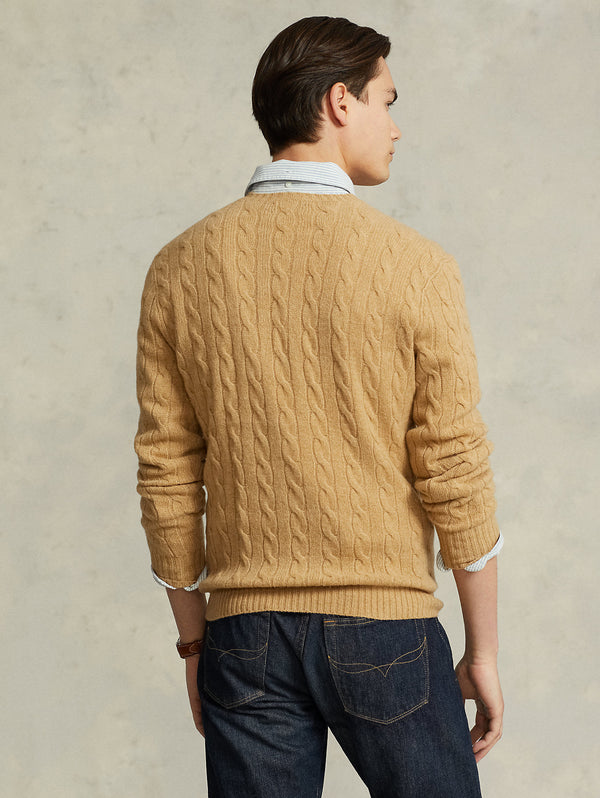 Maglia a Trecce Cammello
