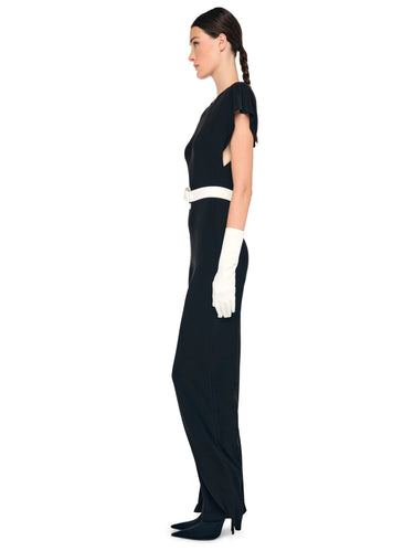 Jumpsuit met V-hals zwart
