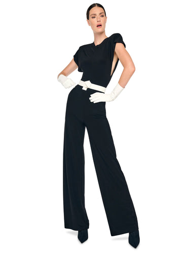 Jumpsuit met V-hals zwart