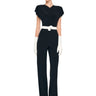 NORMA KAMALI-Tuta con Scollo a V Nero-TRYME Shop