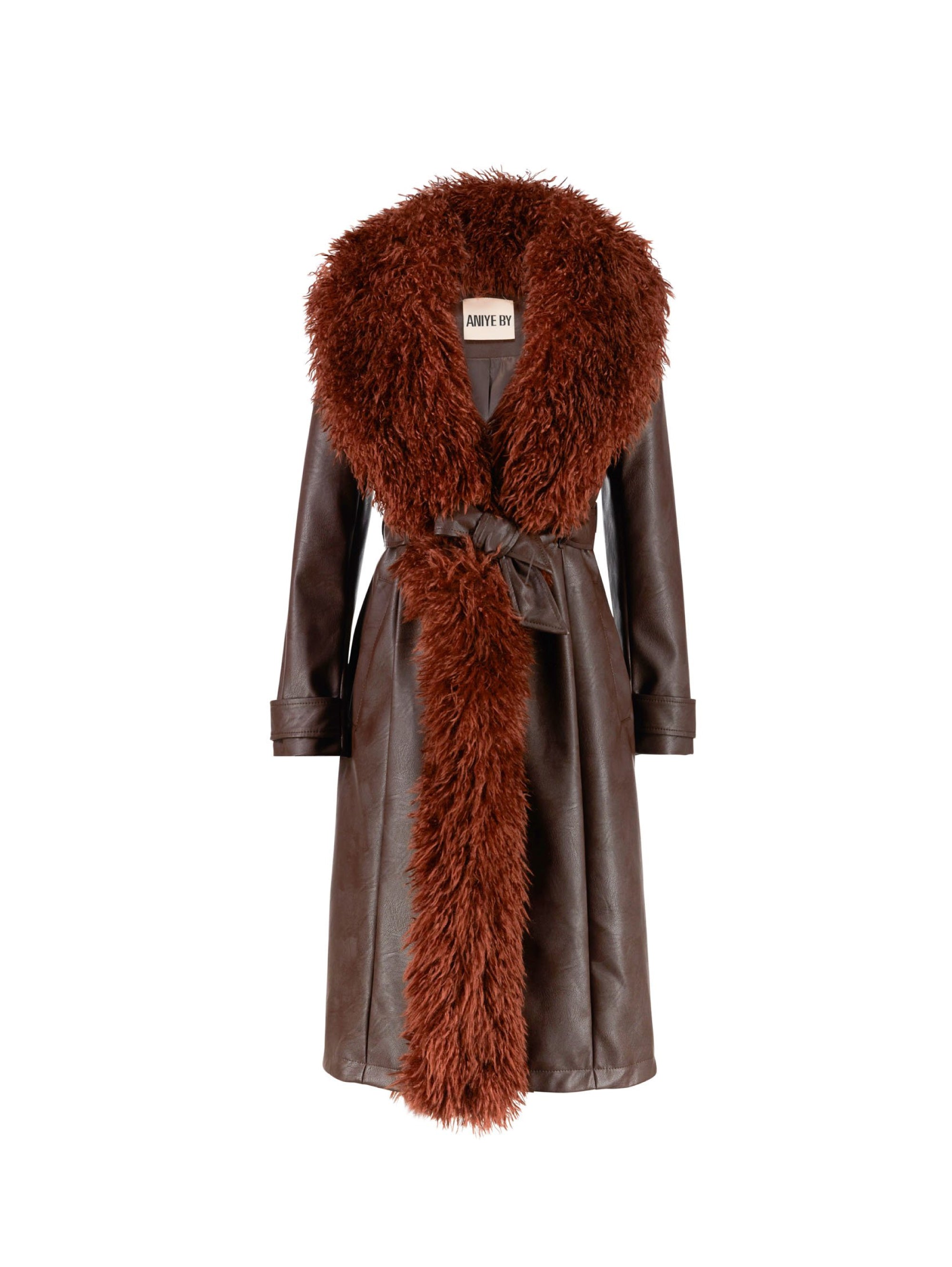 Brown Eco Leather Coat