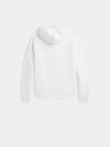 Weißer Kapuzen-Full-Zip-Sweatshirt