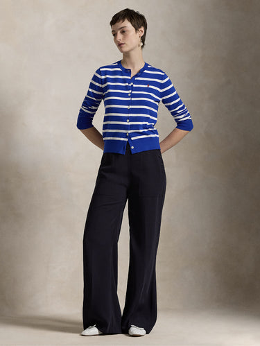 Gestreifter Cardigan in Blau/Weiß