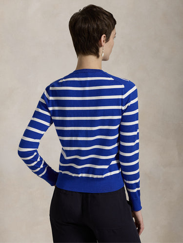 Gestreifter Cardigan in Blau/Weiß