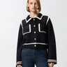 PINKO-Cardigan Preppy in Lana Merino Nero-TRYME Shop