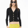 PINKO-Cardigan con Logo in Trasparenza Nero-TRYME Shop