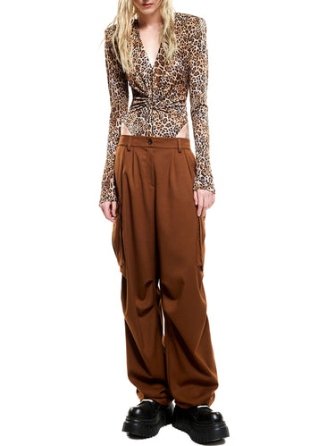 Wide Cargo Pants in Caramel Dandy