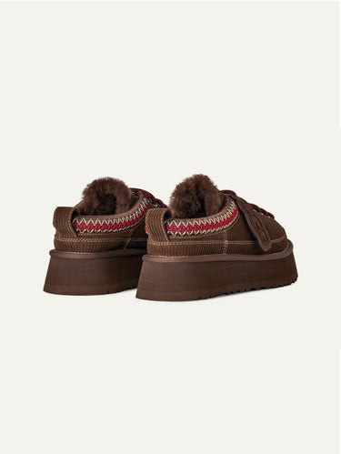 Braune Heritage-Plateau-Schnürschuhe aus Ciabatta-Leder