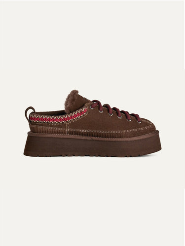 Braune Heritage-Plateau-Schnürschuhe aus Ciabatta-Leder