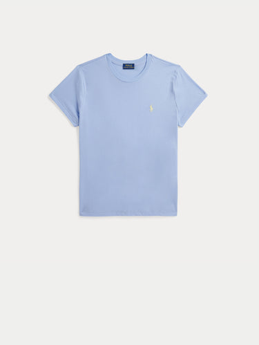 RALPH LAUREN-T-shirt Girocollo in Cotone Celeste-TRYME Shop