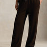 RALPH LAUREN-Pantaloni Gamba Ampia in Felpa Marroni-TRYME Shop