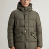 WOOLRICH-Parka Imbottito in Microfibra Cloud Verde-TRYME Shop