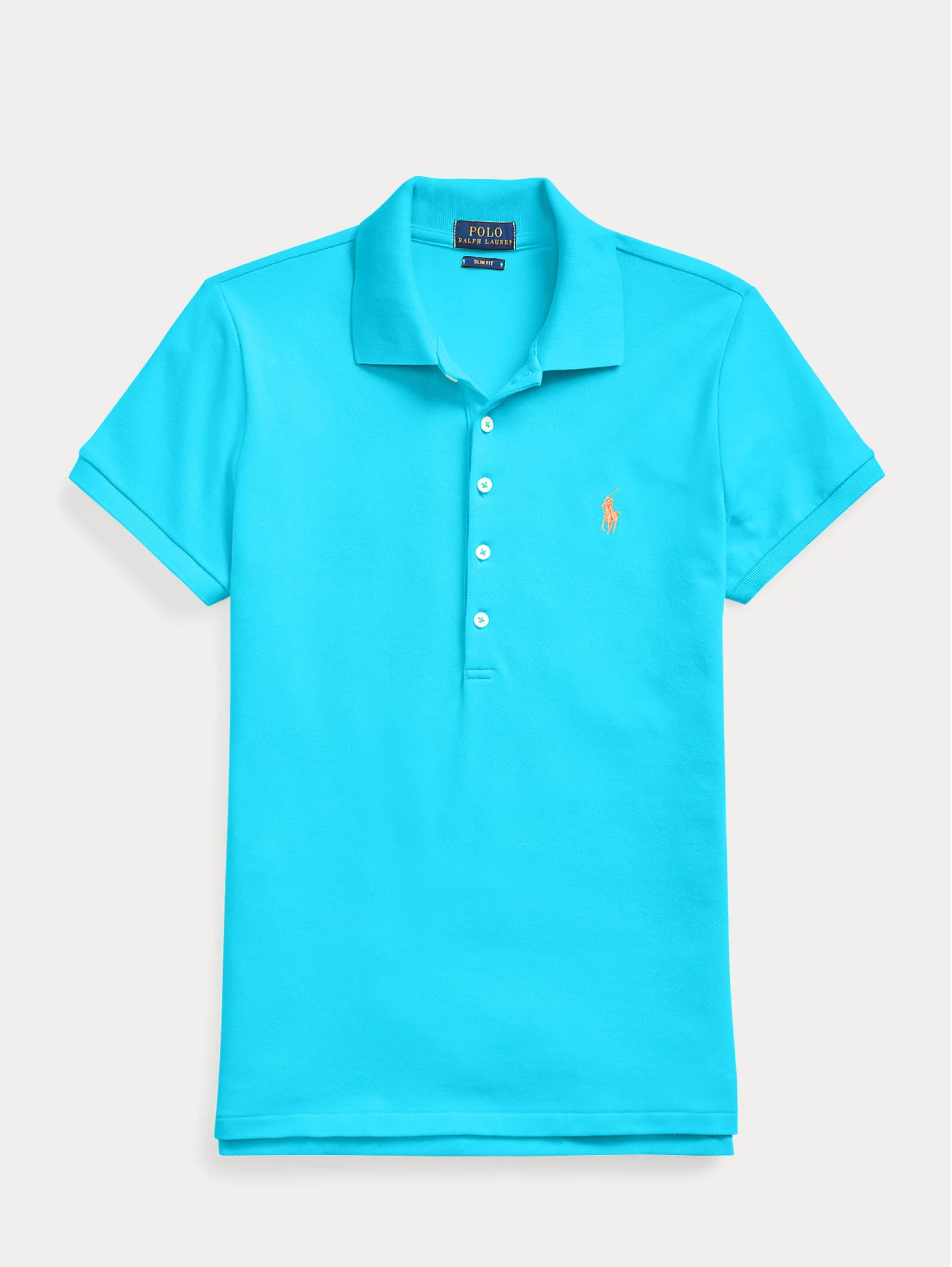 Turquoise Slim Fit Short Sleeve Polo Shirt