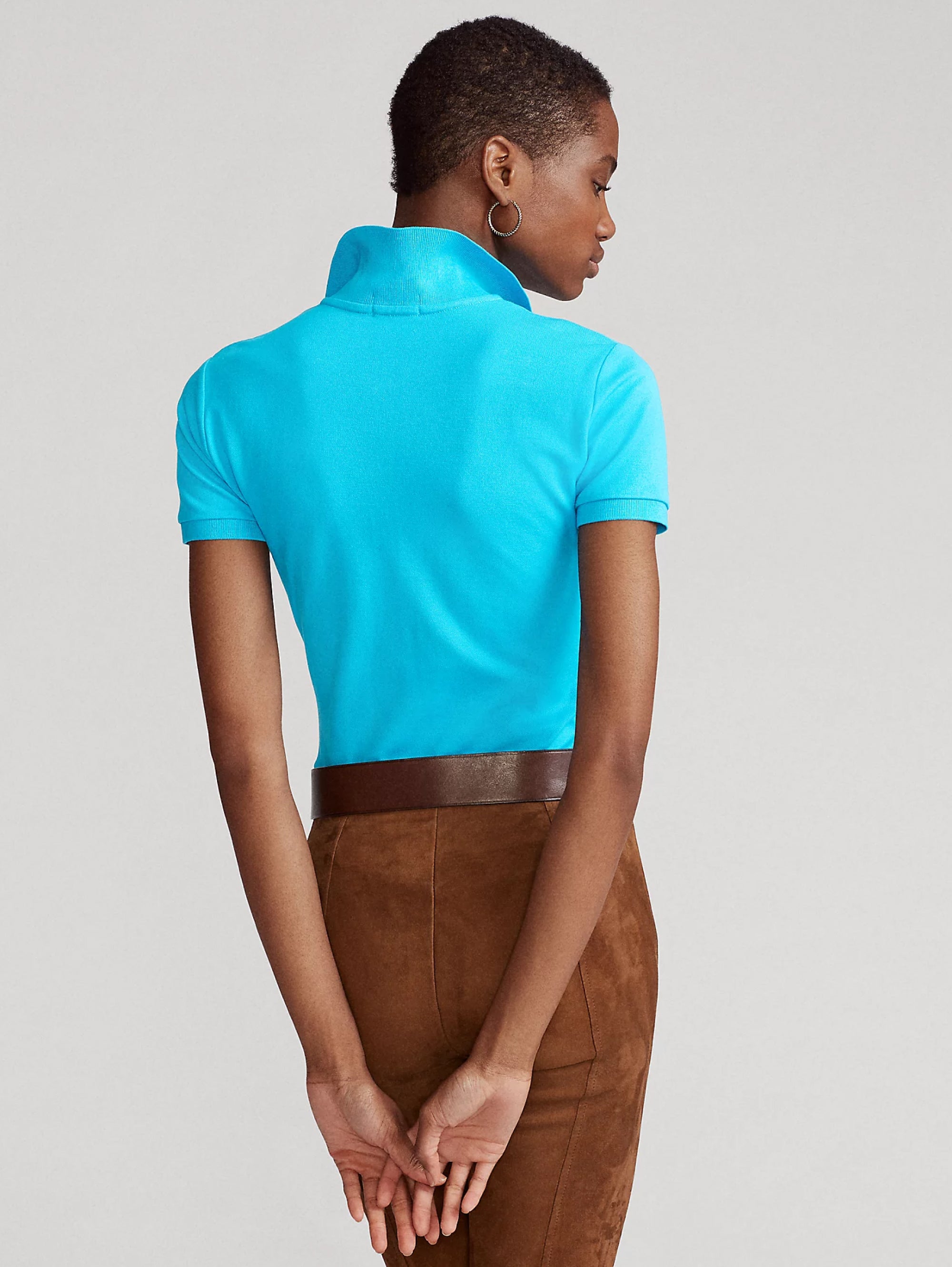 Turquoise Slim Fit Short Sleeve Polo Shirt