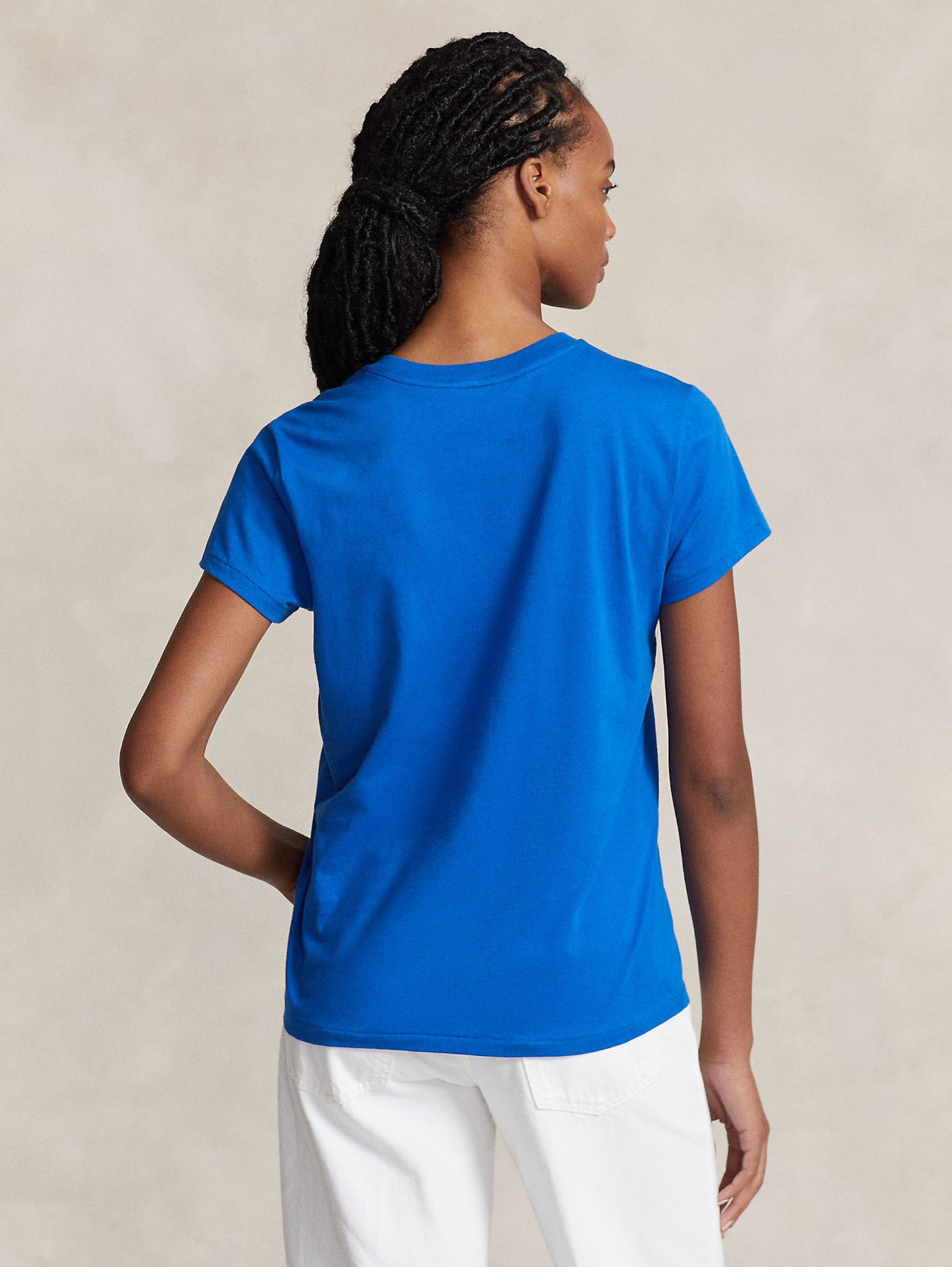 T-Shirt mit Rundhalsausschnitt in Heritage-Blau
