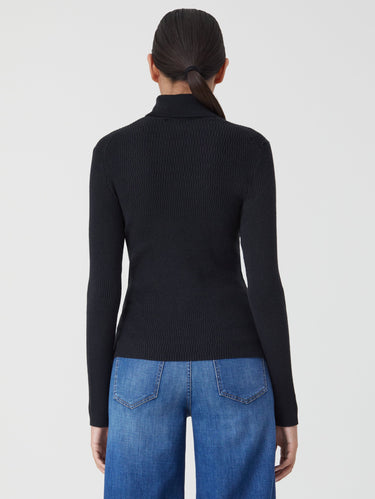 Black Cashmere Blend Turtleneck