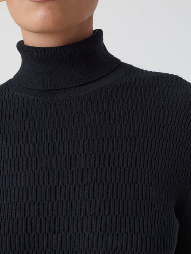 Black Cashmere Blend Turtleneck