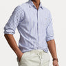 RALPH LAUREN-Camicia in Popeline Stretch Custom fit Bianco/Blu-TRYME Shop
