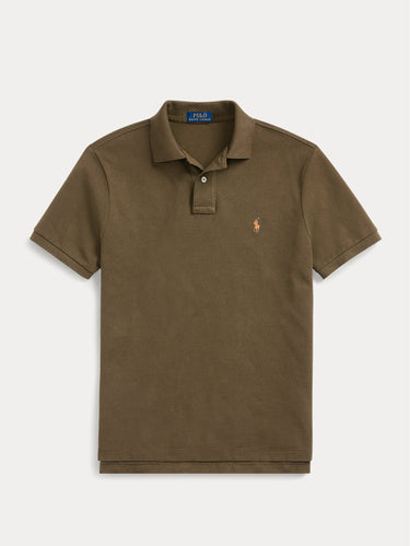 Polo en piqué slim fit vert militaire