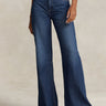 RALPH LAUREN-Jeans a Zampa con Vita Alta Blu Medio-TRYME Shop