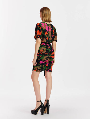 Mini Dress with Abstract Print Multicolor