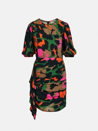 Mini Dress with Abstract Print Multicolor