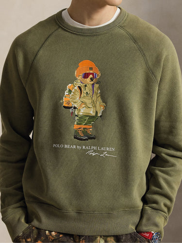 Felpa Girocollo con Polo Bear Verde