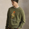 RALPH LAUREN-Felpa Girocollo con Polo Bear Verde-TRYME Shop