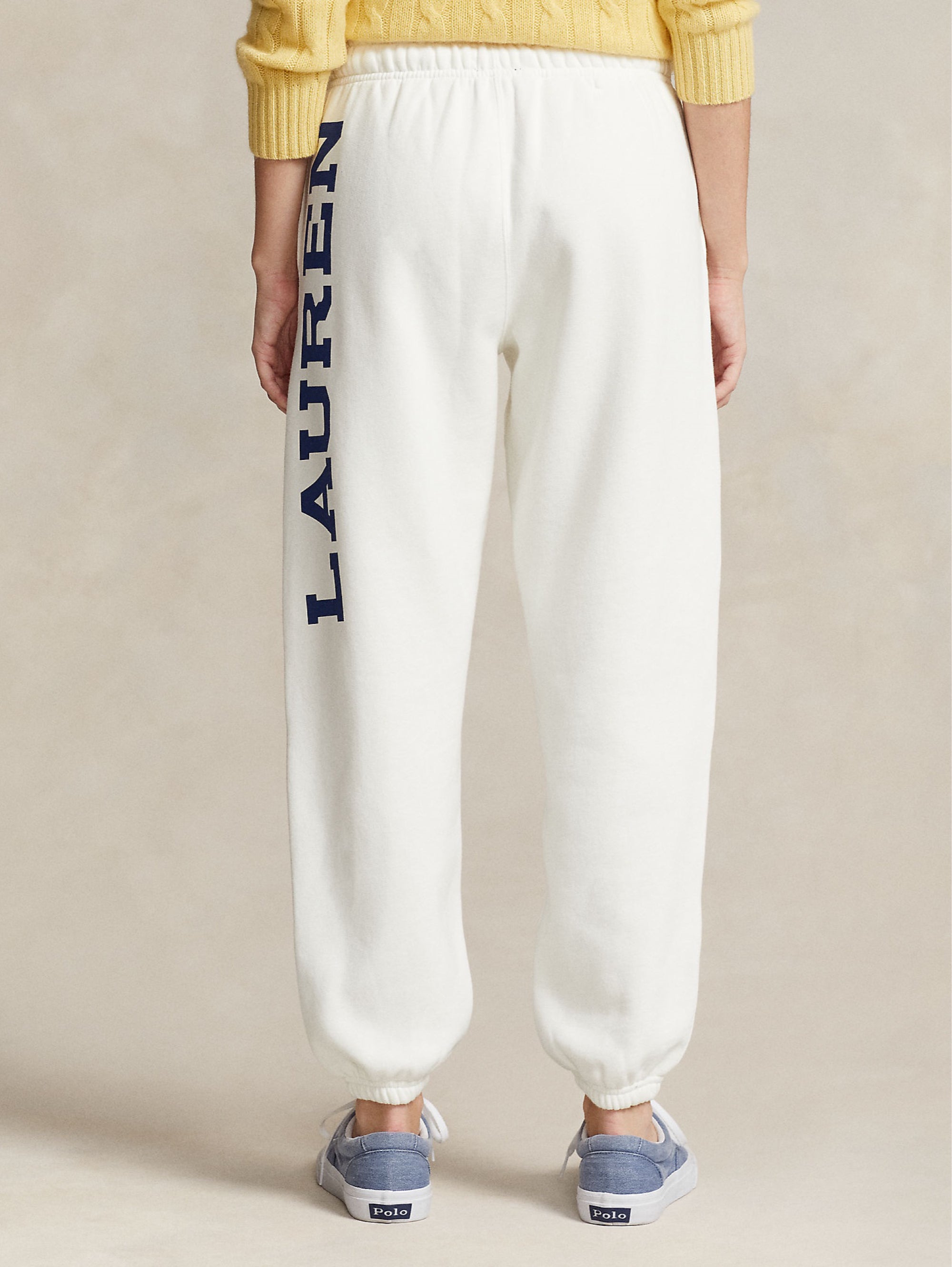 Pantaloni da Jogging con Scritto Ralph Lauren Bianco