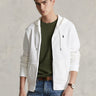 RALPH LAUREN-Felpa con Cappuccio e Zip in Maglia Doppia Bianco-TRYME Shop
