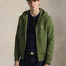 RALPH LAUREN-Felpa con Cappuccio e Zip in Maglia Doppia Verde Oliva-TRYME Shop