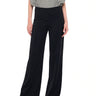 NORMA KAMALI-Pantaloni Ventre Piatto e Gamba Larga Nero-TRYME Shop