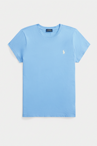 Ronde hals T-shirt van katoen lichtblauw