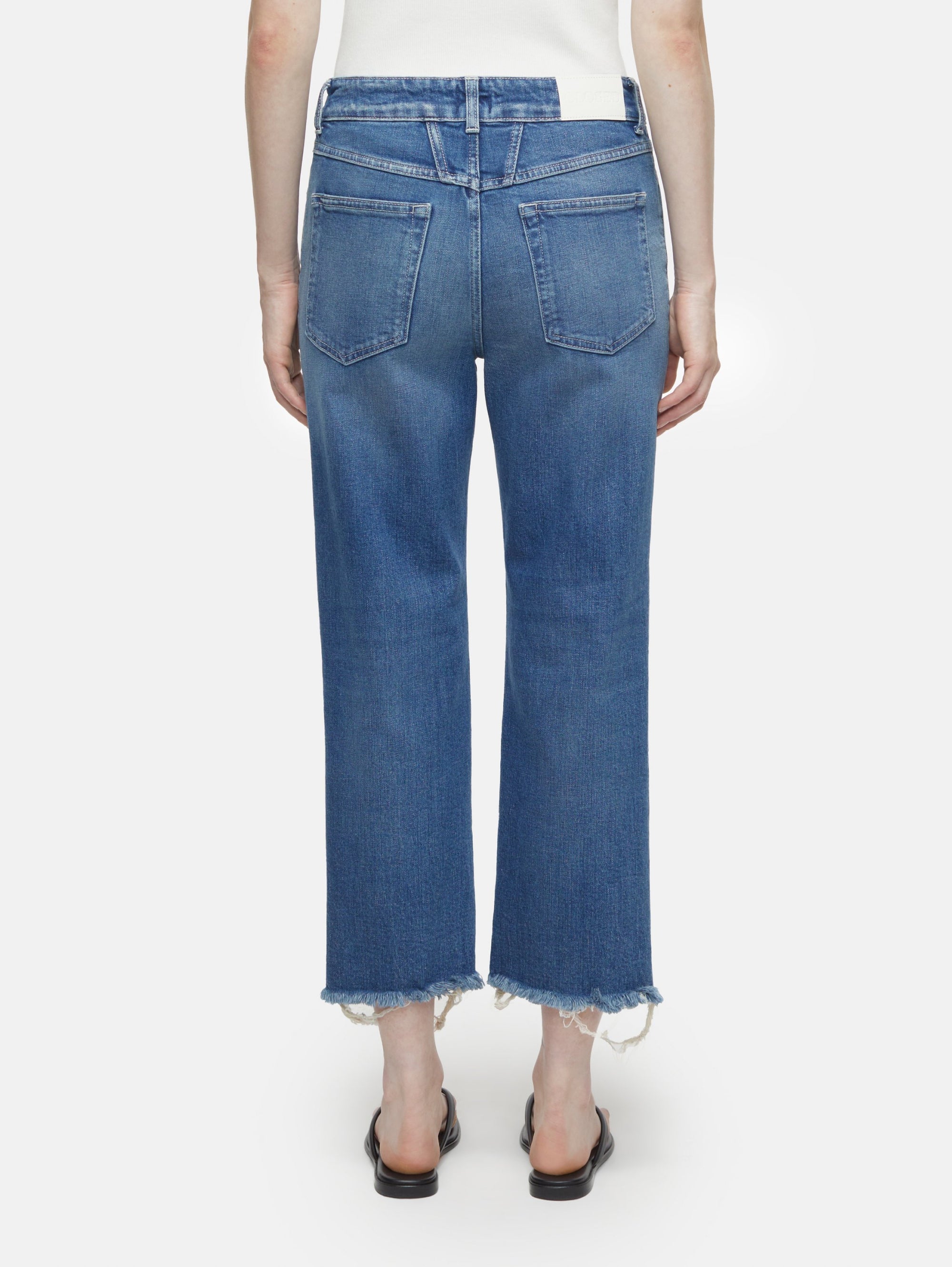 Slim Jeans with Frayed Hem Milo Blue