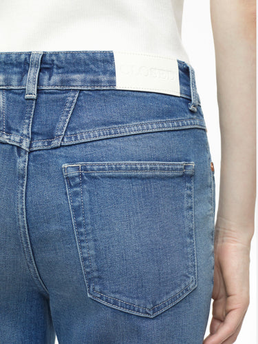 Slim fit jeans met rafelzoom Milo blauw